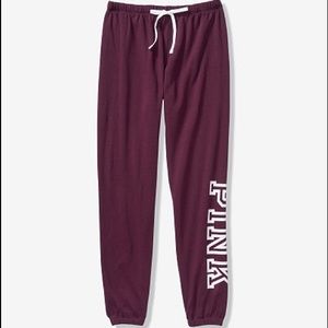 Burgundy joggers from Pink by Victoria’s Secret